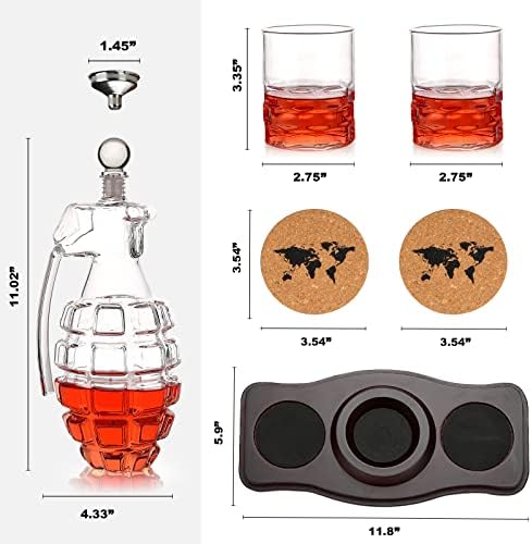 Grenade Whisky Decanter with 2 Whisky Glasses Set 12 Grenade Whisky Decanter with 2 Whisky Glasses Set - Image 12