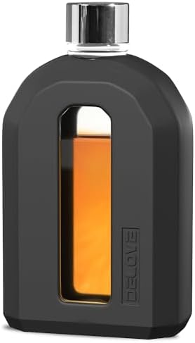 Modern Glass Hip Flask with Silicone Sleeve