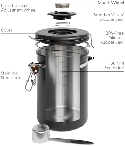 Coffee Canister with Window,Airtight Stainless Steel Pantry Container 6 Coffee Canister with Window,Airtight Stainless Steel Pantry Container - Image 6
