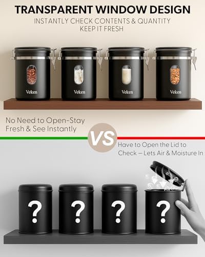 Coffee Canister with Window,Airtight Stainless Steel Pantry Container 4 Coffee Canister with Window,Airtight Stainless Steel Pantry Container - Image 4