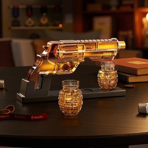 Whiskey Decanter Set with Grenade-Shaped Shot Glasses 6 Whiskey Decanter Set with Grenade-Shaped Shot Glasses - Image 6