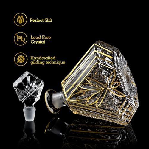 Hand-painted Old fashioned Gold Decanter Set 2 Hand-painted Old fashioned Gold Decanter Set - Image 2