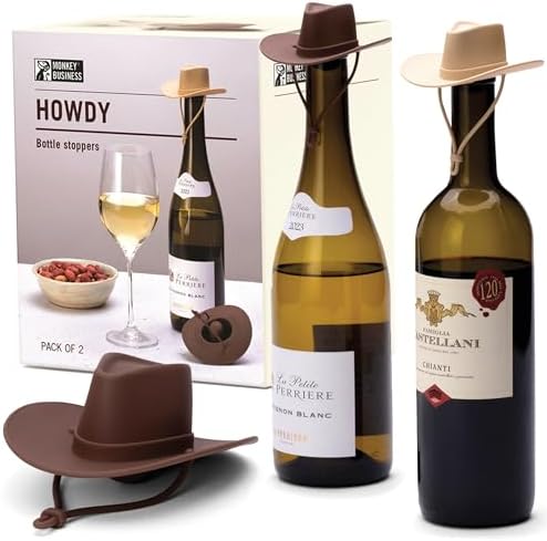 Monkey Business Howdy Cowboy Hat Wine Stoppers