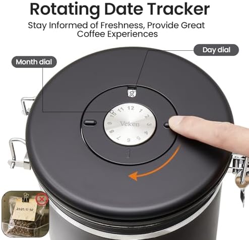 Coffee Canister with Window,Airtight Stainless Steel Pantry Container 3 Coffee Canister with Window,Airtight Stainless Steel Pantry Container - Image 3