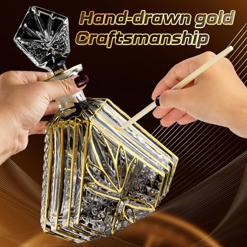 Hand-painted Old fashioned Gold Decanter Set 3 Hand-painted Old fashioned Gold Decanter Set - Image 3