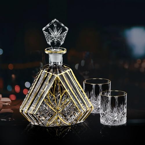 Hand-painted Old fashioned Gold Decanter Set 1 Hand-painted Old fashioned Gold Decanter Set