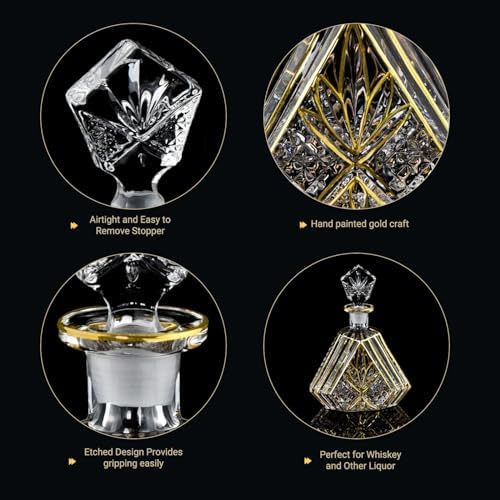 Hand-painted Old fashioned Gold Decanter Set 6 Hand-painted Old fashioned Gold Decanter Set - Image 6